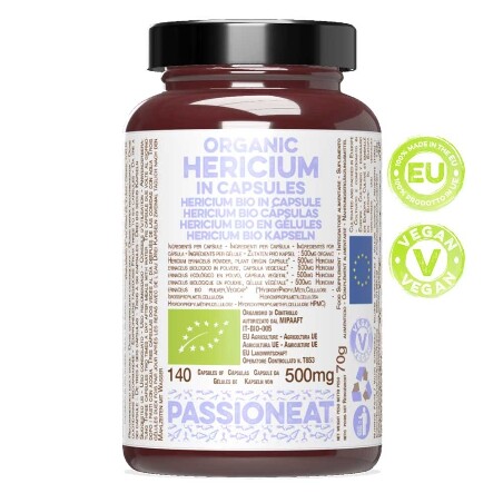 Hericium bio in capsule veg - 140  capsule da 500mg