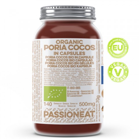 Poria cocos fungo europeo Bio in capsule veg - 140 capsule da 500mg